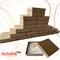 MADE IN USA-20 Boxes - Cotton Filled Cardboard Paper Jewelry Box Gift Case 3-1/2" x 3-1/2" x 7/8" Recycled Kraft - Sturdy Boxes - Jewelry Gift Giving & Keepsake Boxes